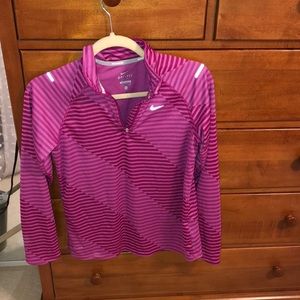 Nike pink 3 quarter zip